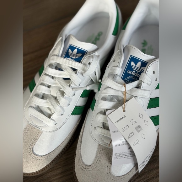 Adidas Samba White and Green Sneakers 7 - Picture 3 of 9